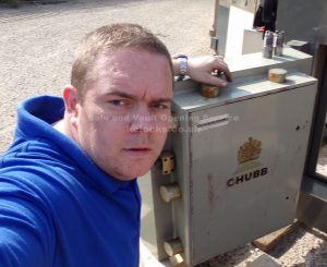 Jason Jones of Key Elements servicing a chubb vault